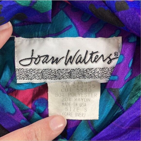 Joan Walters 90’s Vintage Purple Floral Reversible Windbreaker Jacket Size S - Picture 5 of 8
